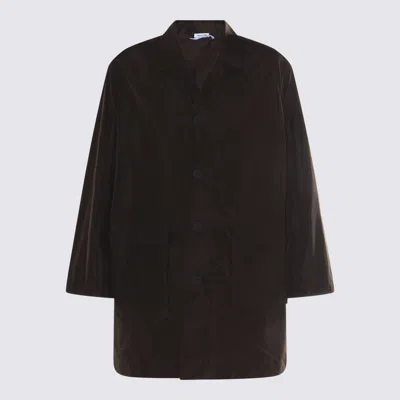 Thom Browne Dark Grey Coat In Black