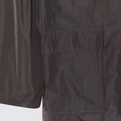 Thom Browne Dark Grey Coat In Black