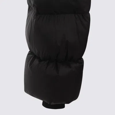 Rick Owens Zip-up Hooded Down Jacket In Black