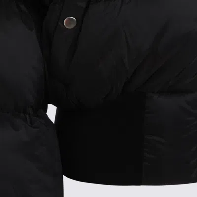 Rick Owens Zip-up Hooded Down Jacket In Black