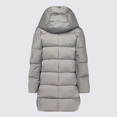 Herno Long Quilted Down Jacket Hood In Gray