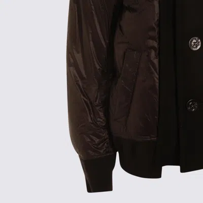 Sacai Wool Insert Bomber Jacket In Black