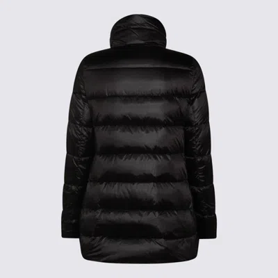 Moorer Long Quilted Down Jacket With High Collar In Black