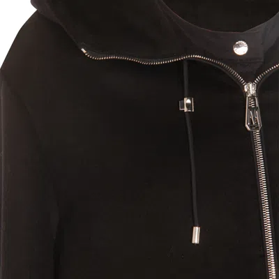 Moorer Hooded Long Sleeve Down Jacket With Pockets In Black