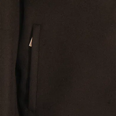 Moorer Hooded Long Sleeve Down Jacket With Pockets In Black