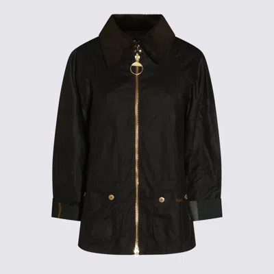 Barbour Coats Blue And Green In Black