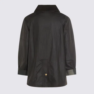 Barbour Coats Blue And Green In Black
