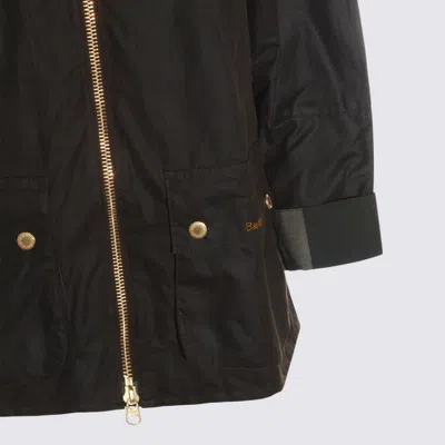 Barbour Coats Blue And Green In Black