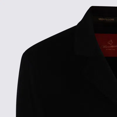 Montecore Button-fastening Lapel-collar Coat In Black