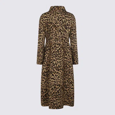 Valentino Garavani Leopard Wool Coat In Brown