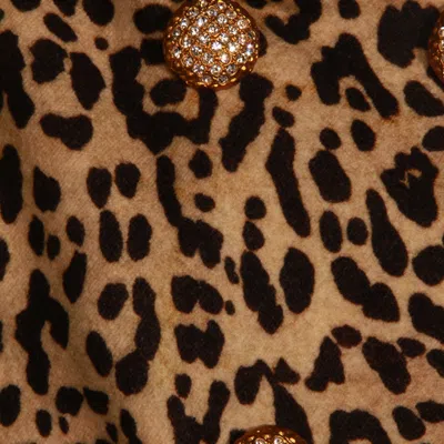 Valentino Garavani Leopard Wool Coat In Brown