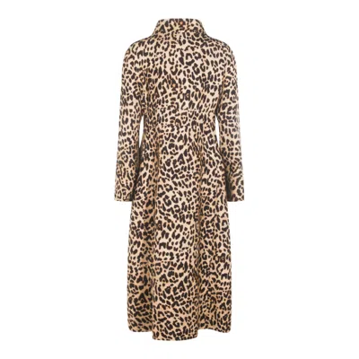 Valentino Garavani Leopard Wool Coat In Brown
