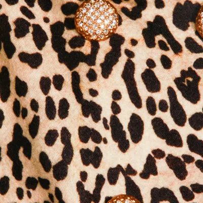 Valentino Garavani Leopard Wool Coat In Brown