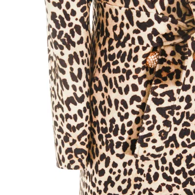 Valentino Garavani Leopard Wool Coat In Brown