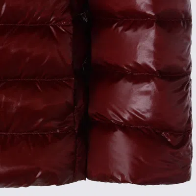 Herno Long Shiny Quilted Down Jacket With High Collar In Red