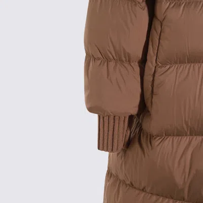 Fabiana Filippi Hooded Long Quilted Down Jacket In Animal Print