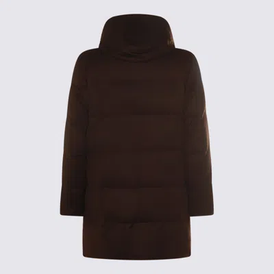 Montecore Hooded Quilted Coat In Brown