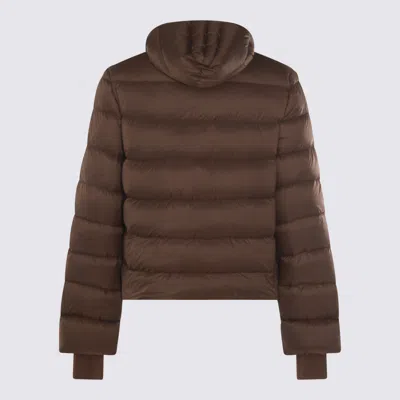 Rick Owens Gimp Padded Down Jacket In Re-nylon In Brown