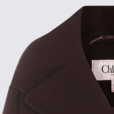 Chloé Coats Deep Purple In Black