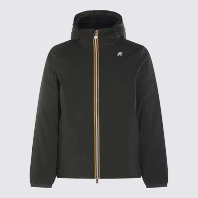 K-way Green Nylon Jack Plain Casual Jacket In Green