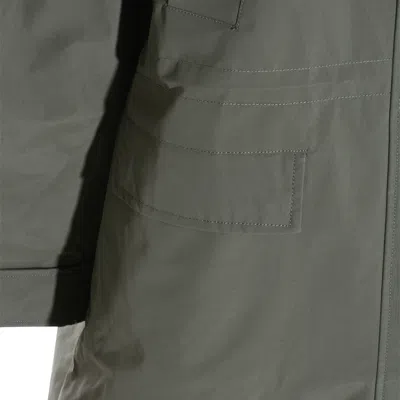 Ganni Military Green Nylon Down Jacket In Green