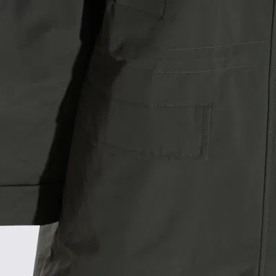 Ganni Military Green Nylon Down Jacket In Green