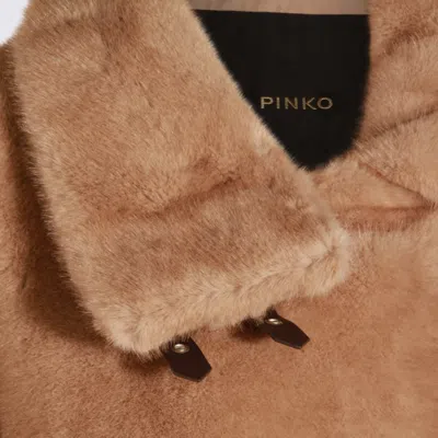 Pinko Coats Light And Natural In Brown