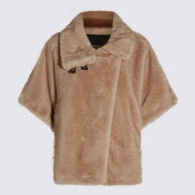 Pinko Coats Light And Natural In Brown