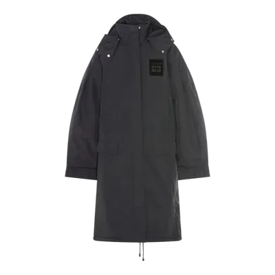 Ganni Black Nylon Down Jacket In Black