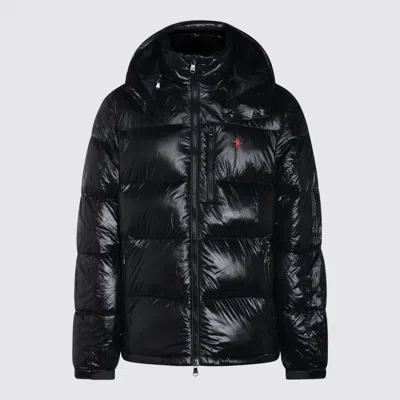 Polo Ralph Lauren Classic Black Bomber Jacket With Ribbed Trim And Structured Fit In Black