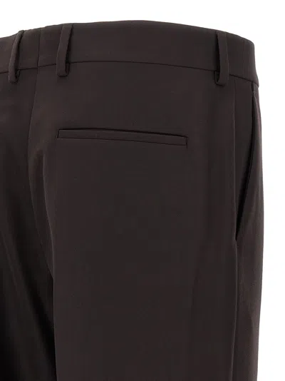 Fendi Wool Cigarette Trousers In Brown