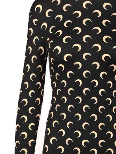 Marine Serre Crescent Moon Print Jumpsuit Trousers Black In Black