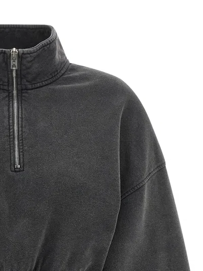 Alexander Wang T T By Alexander Wang Charcoal Cotton Sweatshirt In Black