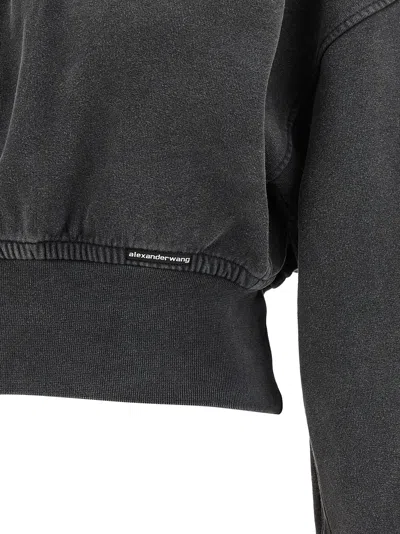 Alexander Wang T T By Alexander Wang Charcoal Cotton Sweatshirt In Black