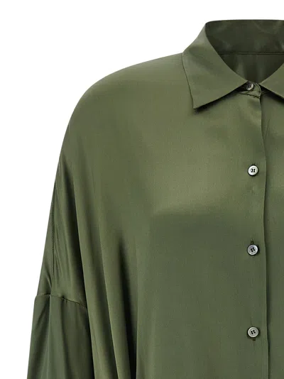 Dries Van Noten Long Sleeve Dress With Adjustable Waist Tie In Green