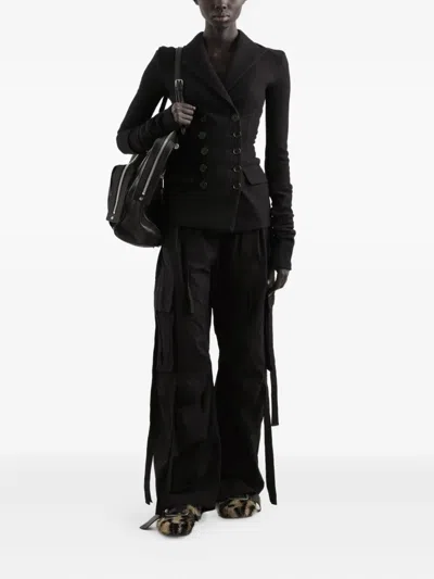Dolce & Gabbana Double-breasted Jacket In Wool Cloth In Black