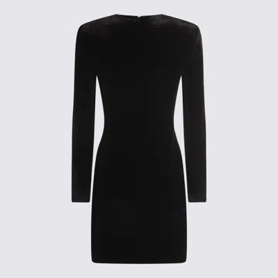 Self-portrait Twisted Waist Dress With Gold Detail In Black