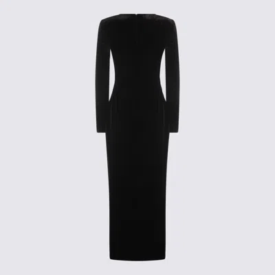 Self-portrait Black Velvet Embellished Midi Dress Clothing In Black