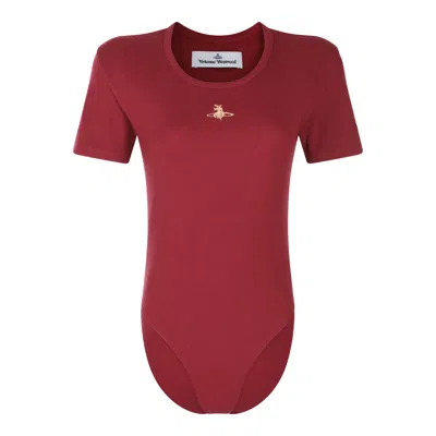 Vivienne Westwood Stylish Short Sleeve Jumpsuit With Round Neckline In Red