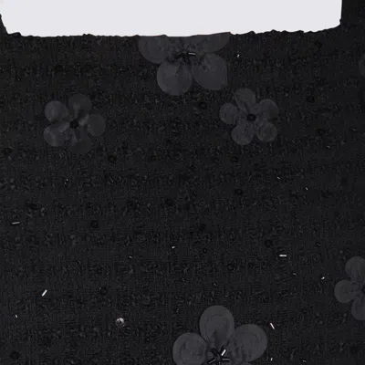 Twinset Boucl Short Dress With Embroidery In Black