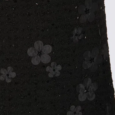 Twinset Boucl Short Dress With Embroidery In Black