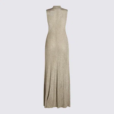 Self-portrait Womens Gold Sleeveless Buttoned Lurex Knit Maxi Dress In Gold