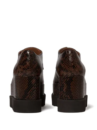 Stella Mccartney Chunky Heel Platform Sneakers With Snakeskin Effect In Animal Print