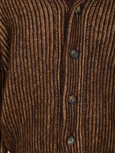 Jacob Cohen Long-sleeved Cardigan Sweater In Brown