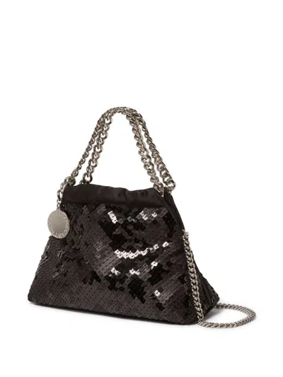 Stella Mccartney Falabella Mini Drawstring Bag Pixel Snake Sequins Embroidery