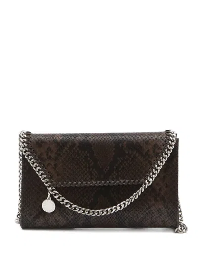Stella Mccartney Snakeskin Chain Shoulder Bag In Brown