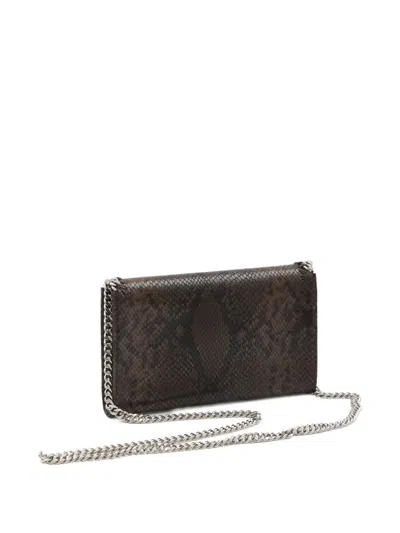 Stella Mccartney Snakeskin Chain Shoulder Bag In Brown