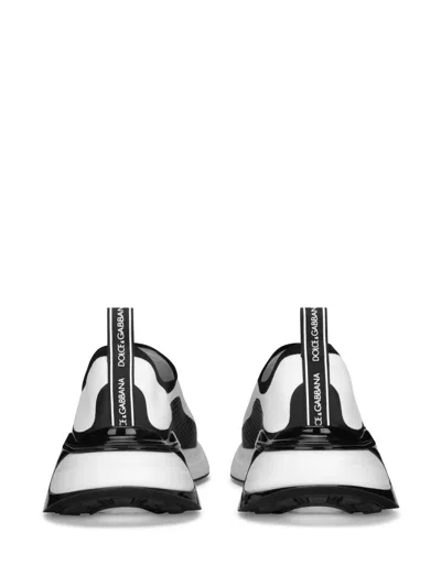 Dolce & Gabbana White Sorrento Slip-on Sneakers In Black