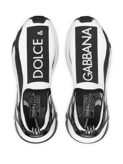 Dolce & Gabbana White Sorrento Slip-on Sneakers In Black
