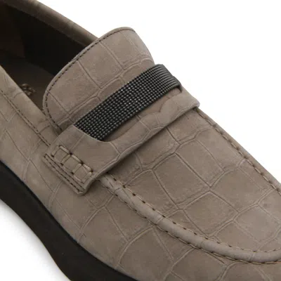 Brunello Cucinelli Flat Shoes In Gray
